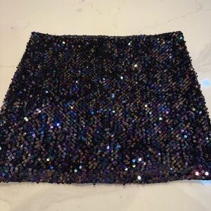 Sequin Mini Skirt - Black